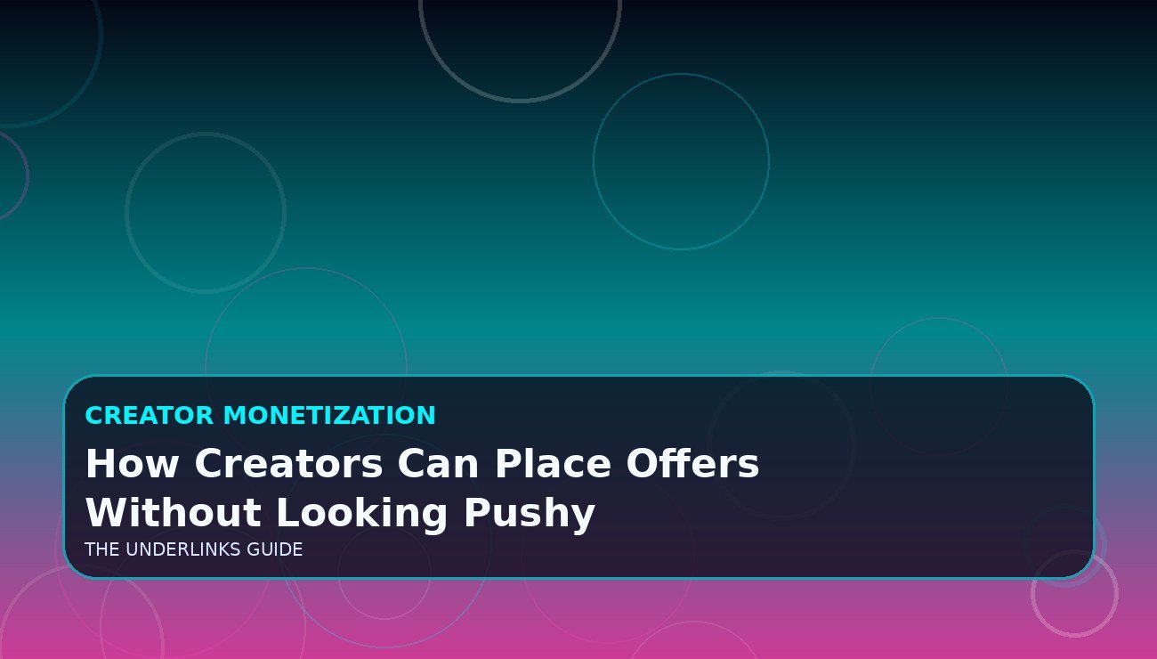 How Creators Can Place Offers Without Looking Pushy