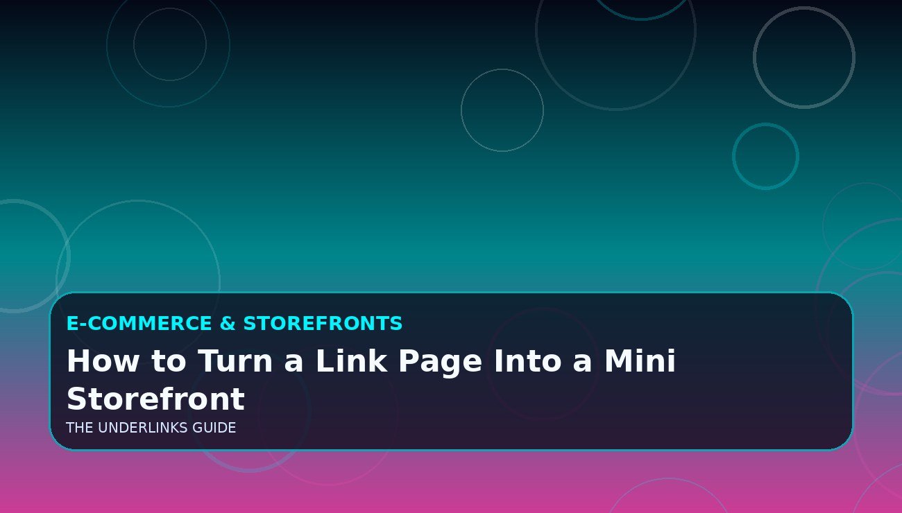 How to Turn a Link Page Into a Mini Storefront