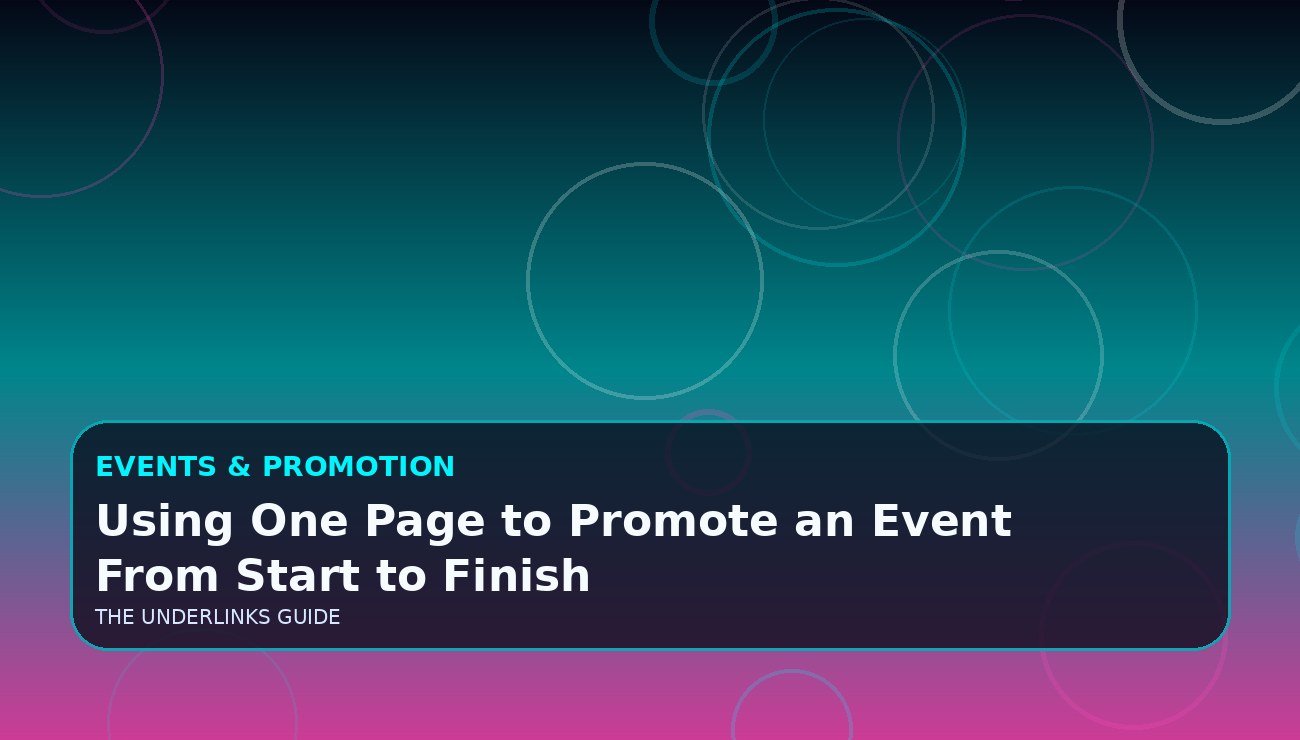 Using One Page to Promote an Event From Start to Finish